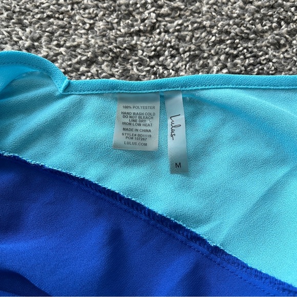 Lulu's Blue and Teal Swim Coverup Size M - Picture 9 of 10